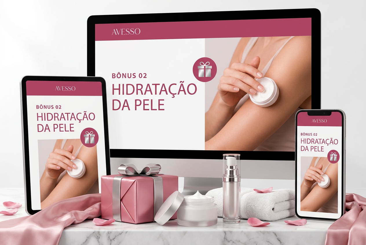 Apresentação ilustrativa de Hidratação para pele ressecada no computador, tablet e celular